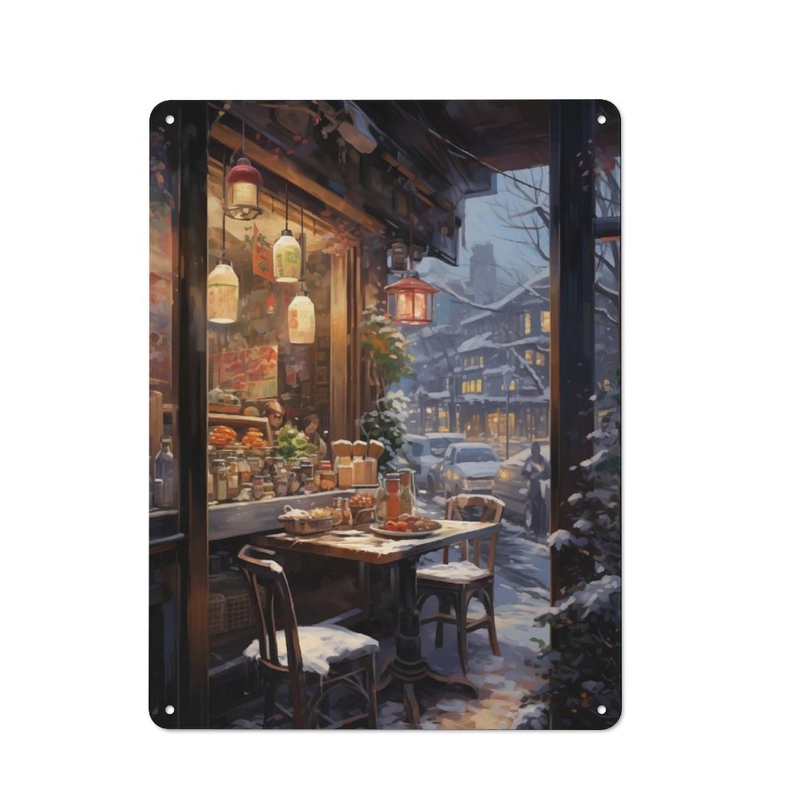 Junmoney Tokyo Japan Xmas Rustic Tin Sign 40X30cm Featuring For Bar Or Restaurant, A Housewarming Gift For Bar Decor Enthusiasts