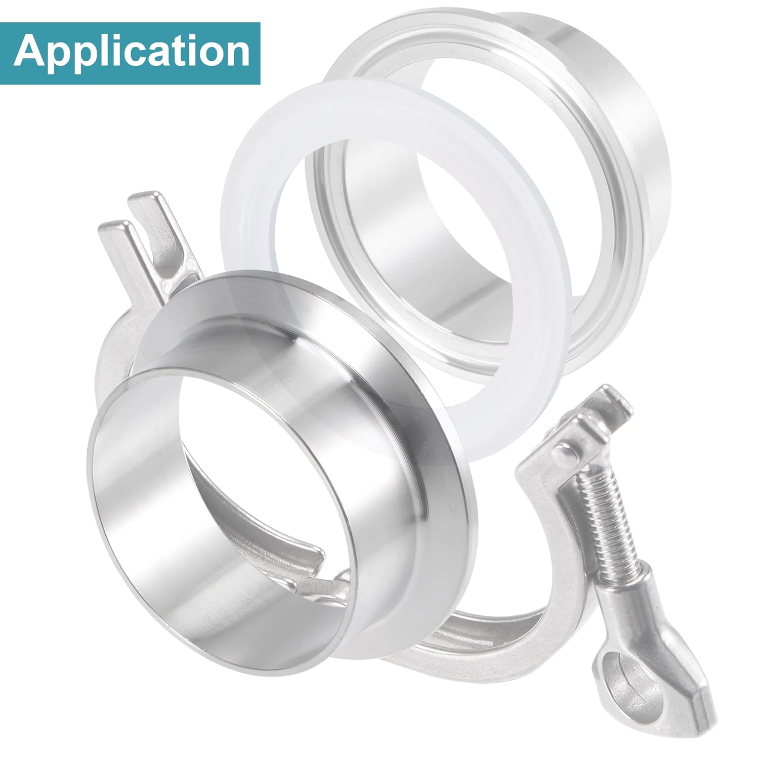 MECCANIXITY Silicone Rubber Gasket Industrial Flange O-Ring for 1.5 Inch Clamp White