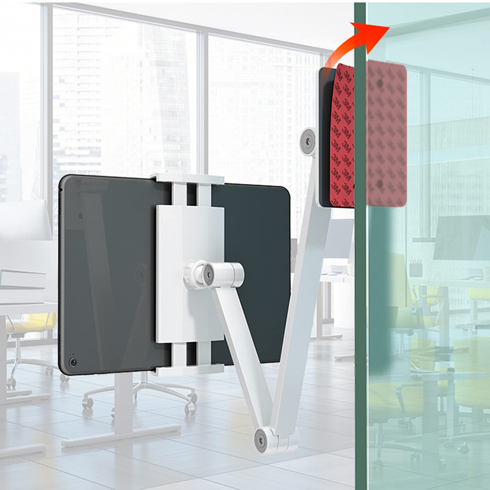 Supporto Tablet Muro da Cucina, Girevole, Universale, per Tablet da 4,7"a 12,9", per Lettura di Ricette su Cucina,Nero