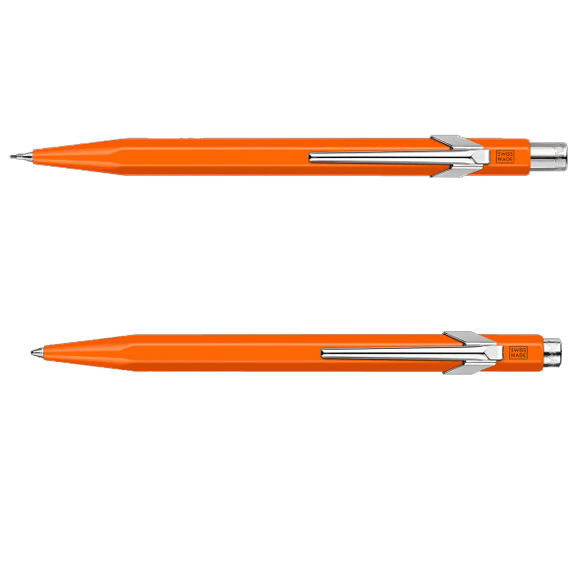 Caran d’Ache 849 Set: Ballpoint Pen & Mechanical Pencil, Orange Fluo