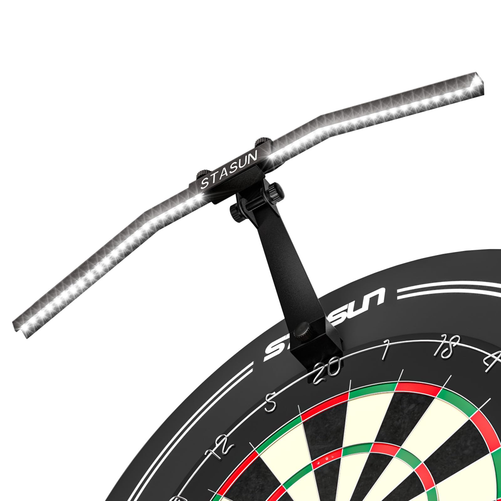 STASUN TOR120 Led-dartbordverlichting, inklapbaar dartbordverlichtingssysteem voor het hele bord, professionele dartaccessoires met instelbare hoek en helderheid, geen zijdelingse schittering