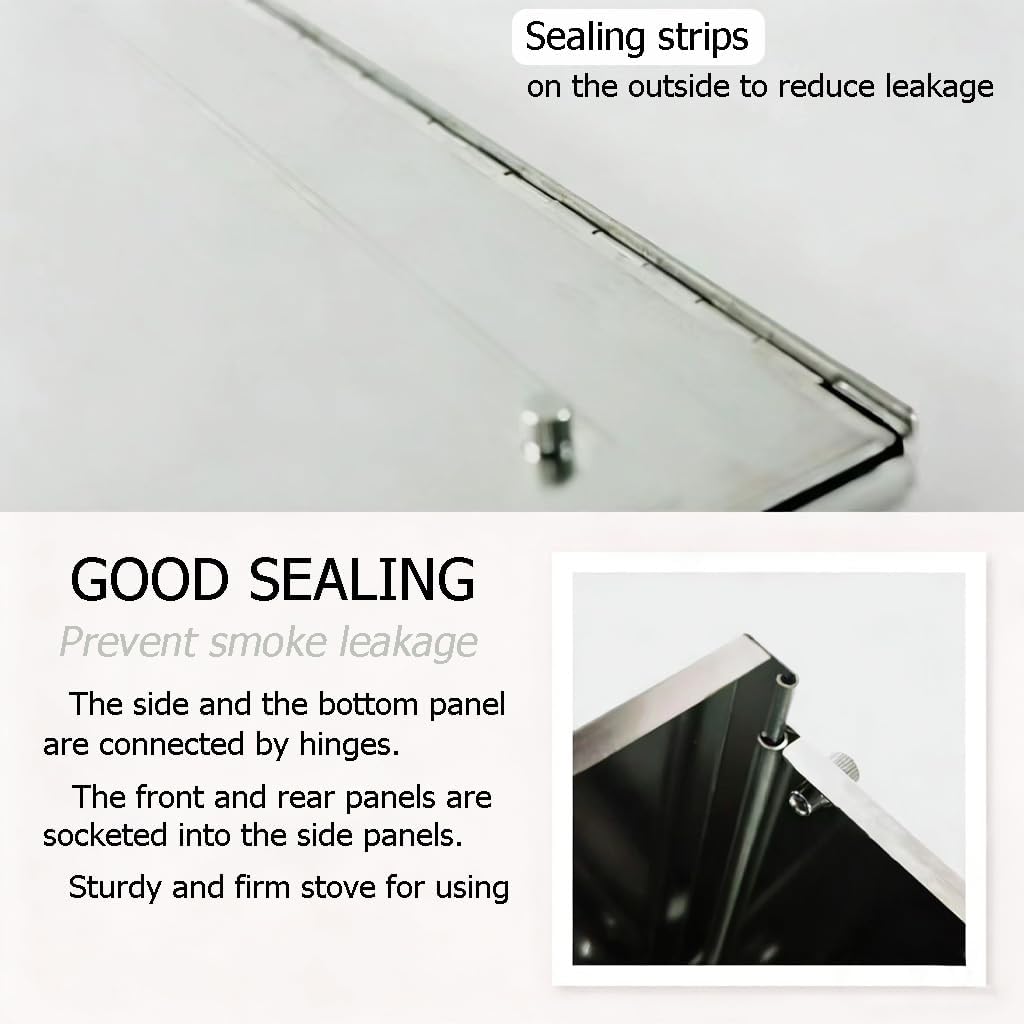 TS01 Portable Camping Wood Stove with 6.56ft Chimney, 304 Stainless Steel Collapsible Hot Tent Stove for Outdoor Glamping, Hunting, Easy Cooking