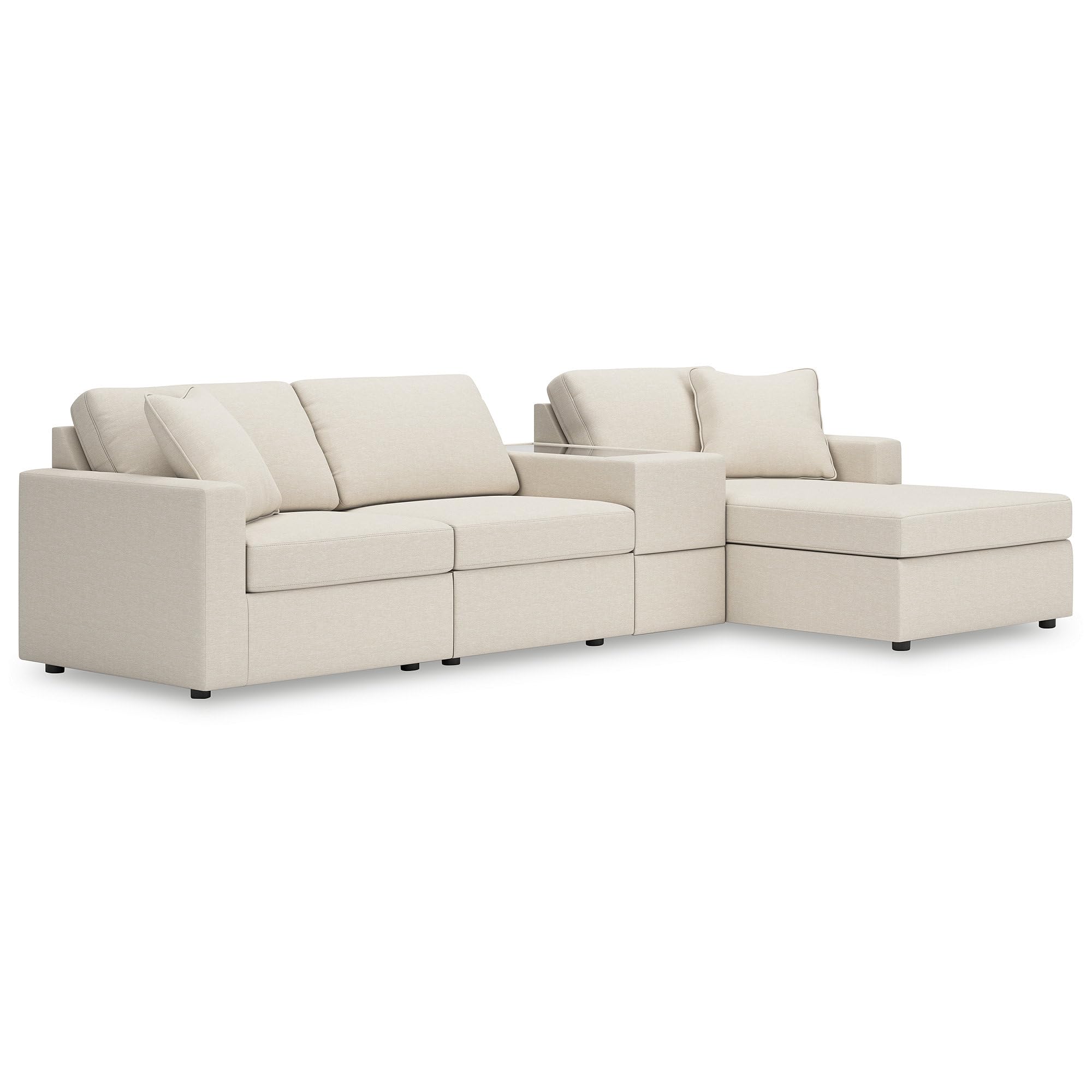 Signature Design by Ashley 4-Piece Modular Sectional with Chaise, Oyster