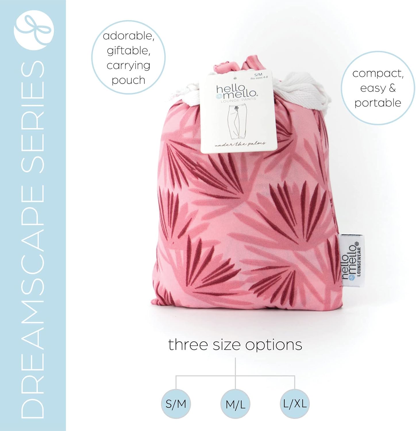 Hello Mello Signature Lounge Pants Womens Soft Pajama Bottoms Elastic Waistband Drawstring Tie - Image 5