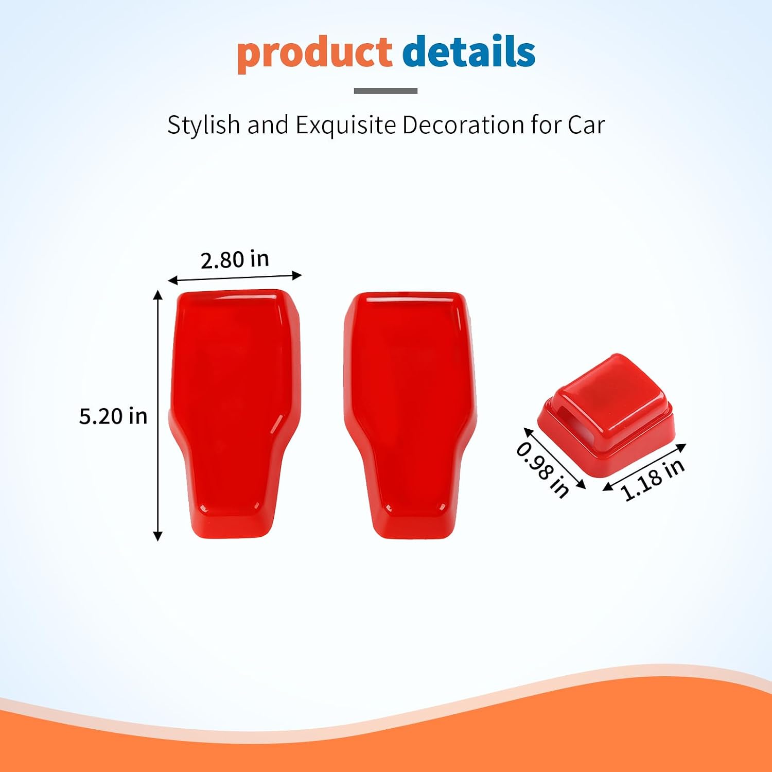 JeCar Red Rear Window Liftgate Glass Hinge Cover for Jeep Wrangler JL & Unlimited 2018-2024 2025 2026+