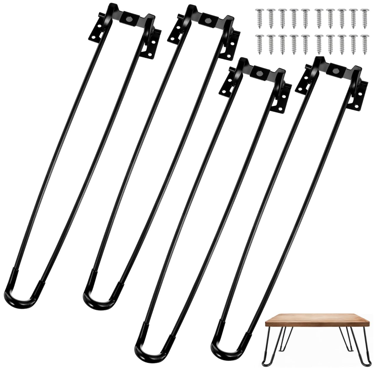 4Piezas Patas de Mesa Plegables de Metal Negras Patas de para Muebles Altura y Estables Soporte para Escritorios y Mesas
