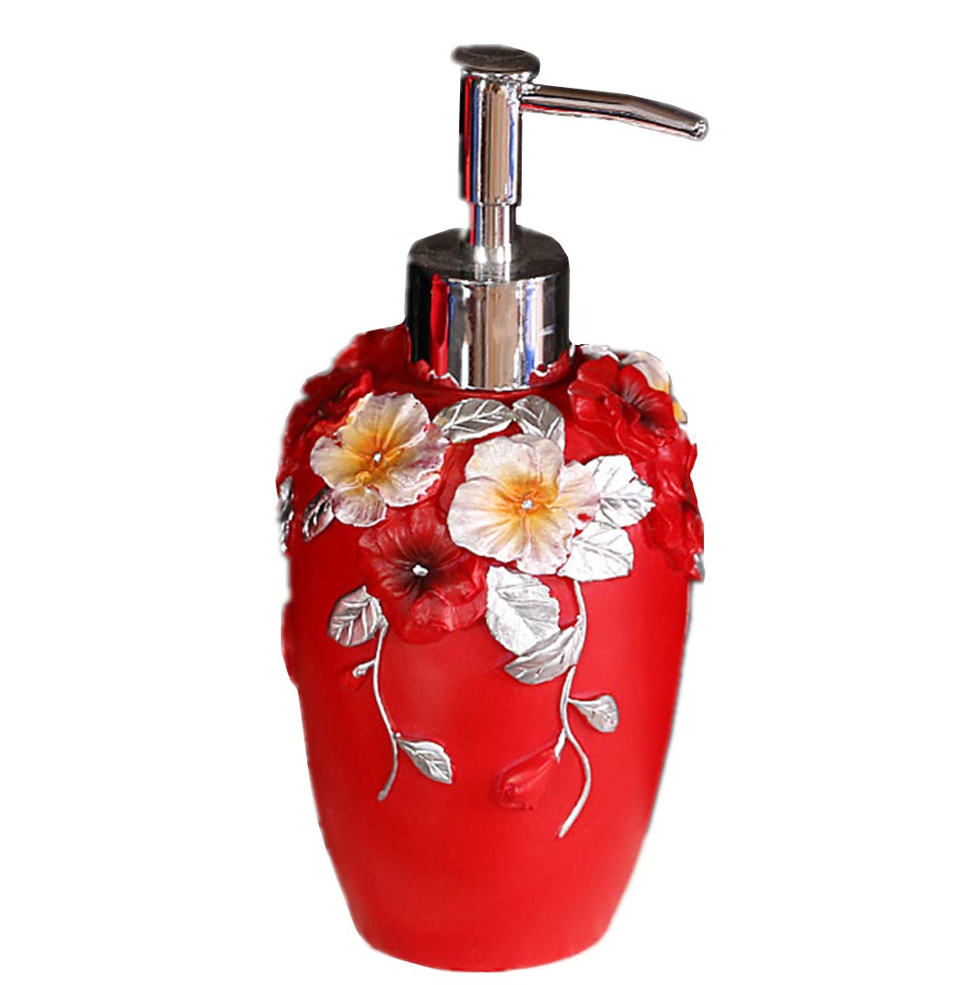 SELLONWANELO Dish Hand Soap Dispenser Lotion Pump Bottle for Bathroom Kitchen Red
