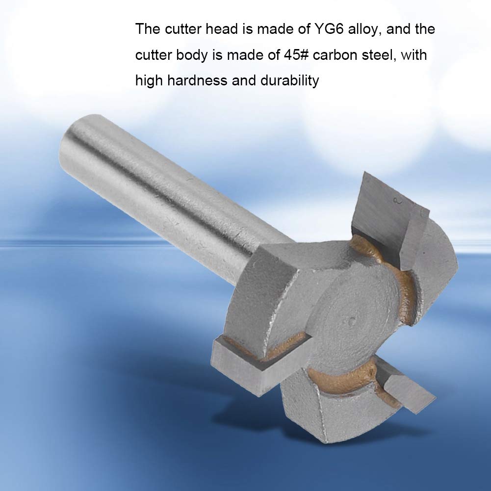 6mm Shank Router Bit 45# Carbon Steel 3-Flute T Type Professional Woodworking Hole Opener Router Bit Milling Cutting Tools (6mm Shank ) - Image 3