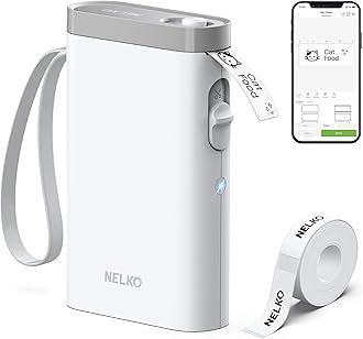 Nelko Label Maker Machine with Tape, P21 Bluetooth Label Printer, Wireless Mini Label Makers with Multiple Templates for School Office Home, White