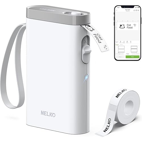 Nelko Label Maker Machine with Tape, P21 Bluetooth Label Printer, Wireless Mini Label Makers with Multiple Templates for School Office Home, White
