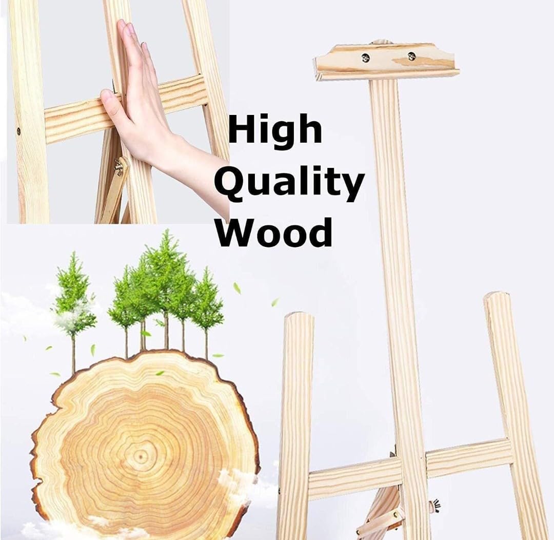VRB DecTM Wooden Foldable/Adjustable Easel Stand for displaying Great Artwork Sketch,Art Painting,Canvas,Business Promotions, Display, Artist Students (6 Feet - 1 Pcs) 2