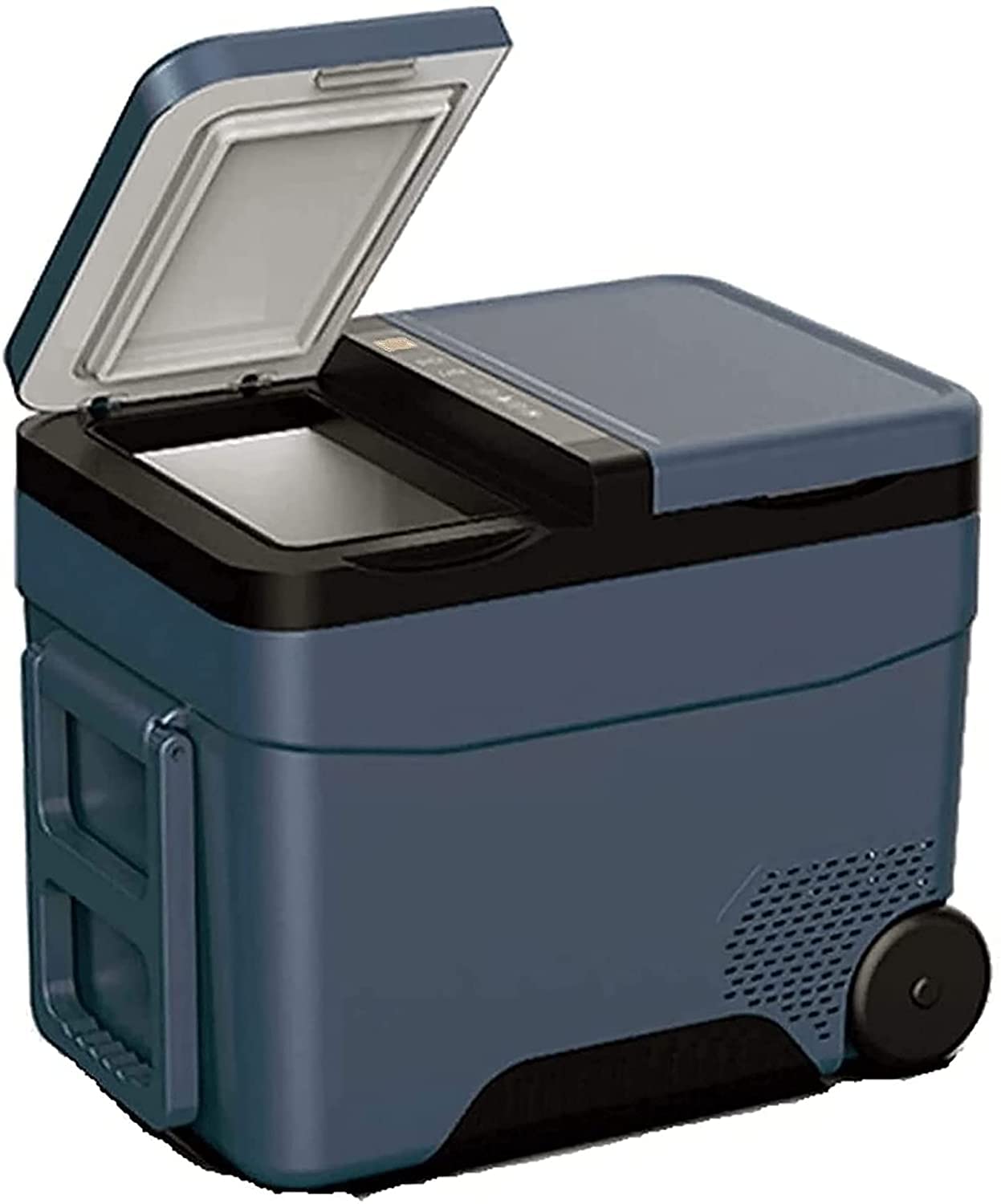 Nevera para Coche Nevera para acampar, refrigeradores para automóviles, mininevera con manija invisible y ruedas, puertas dobles y almacenamiento congelado para el hogar, viajes, oficina, dormitorio,