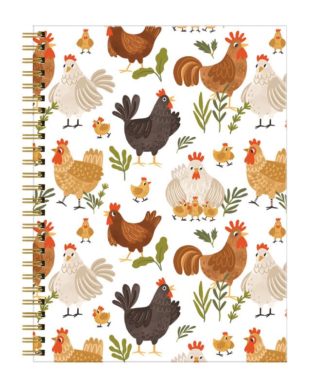 Carnet de notes A5 FVBAO ligné pour l'école et le bureau avec illustration poulet