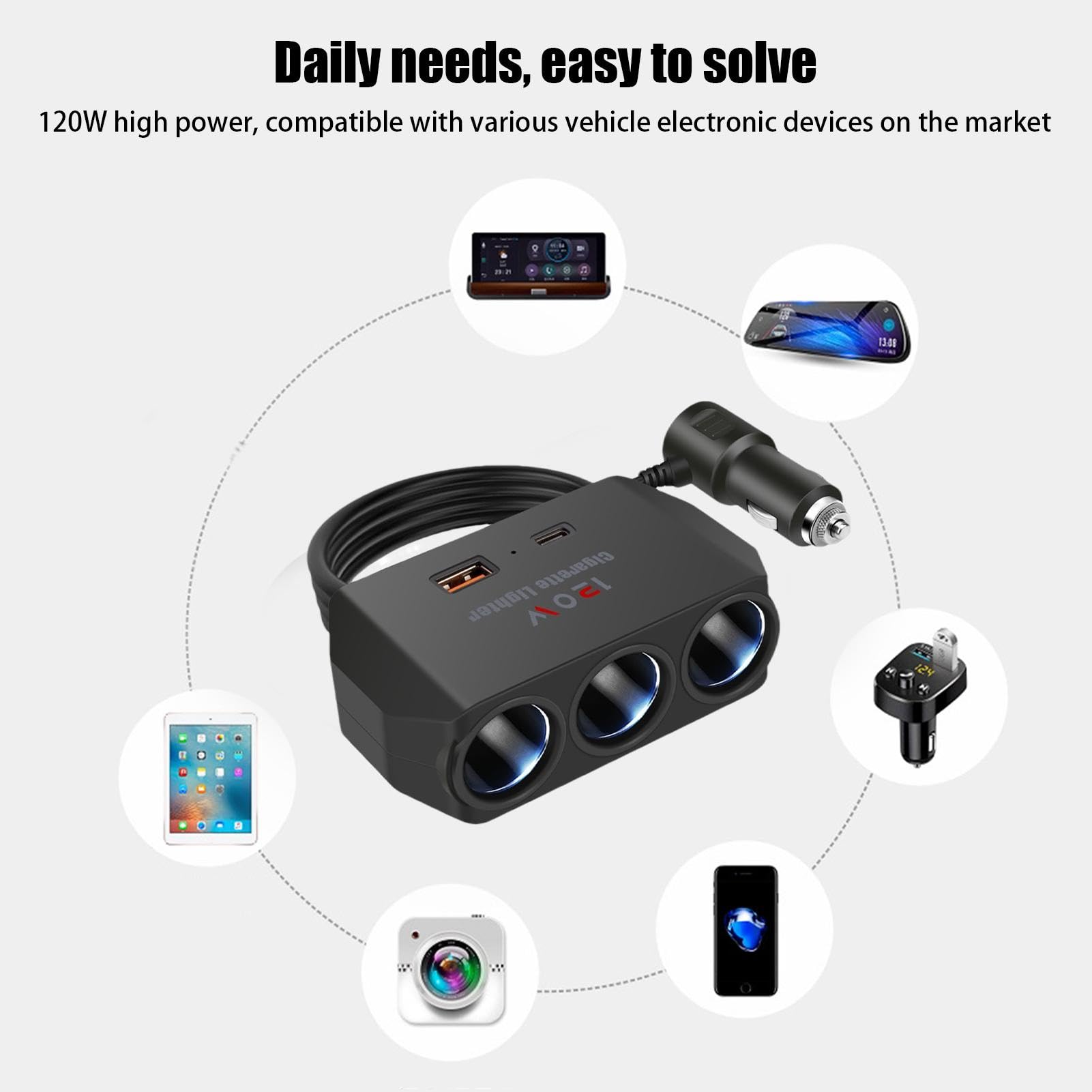 3 Manier Autolader met USB-poorten voor 12V en 24V