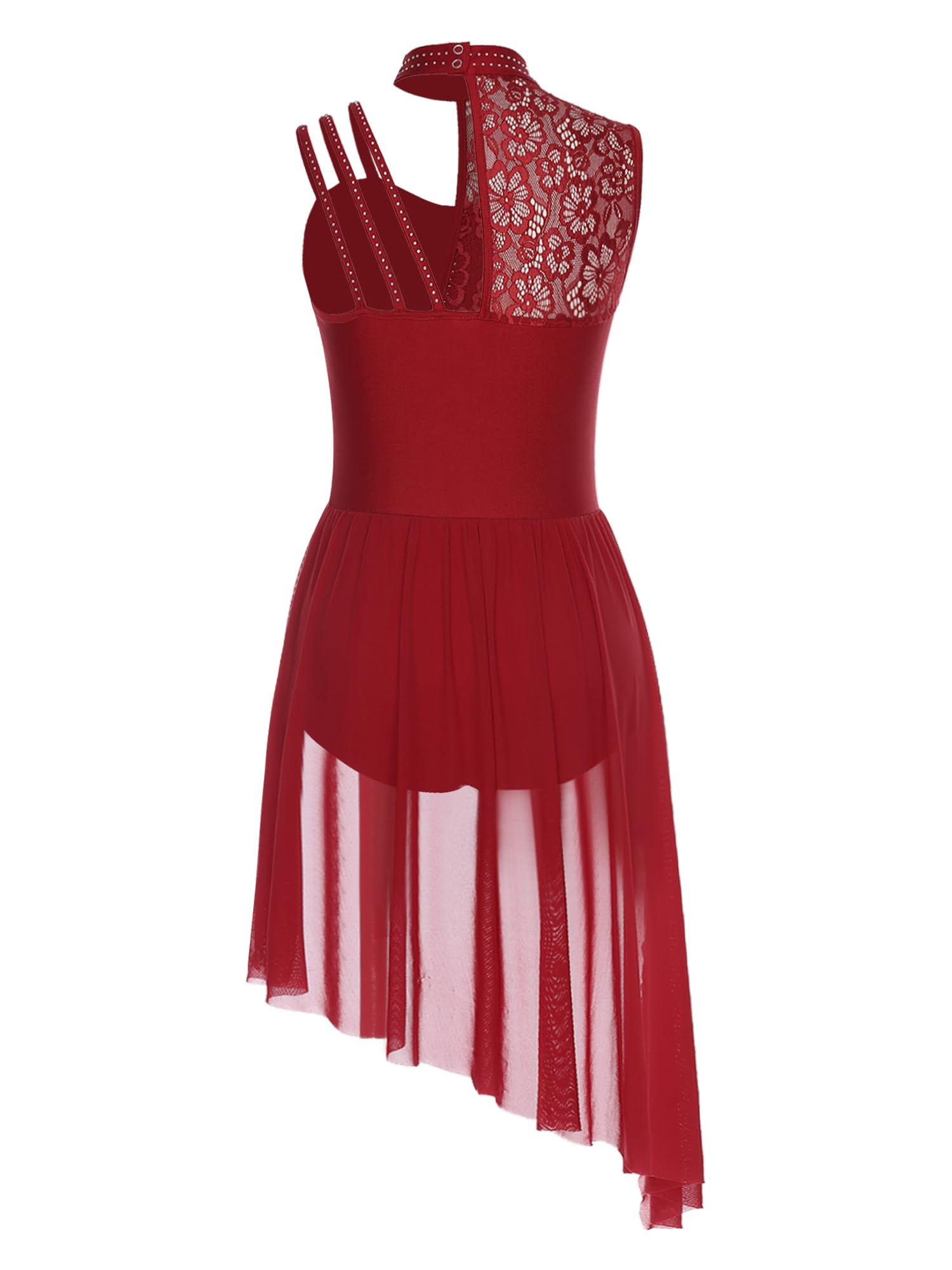 Robe de Danse Moderne Lyrique Femme Justaucorps Patinage Artistique Paillette Robe Danse Latine Moderne Costume Compétition
