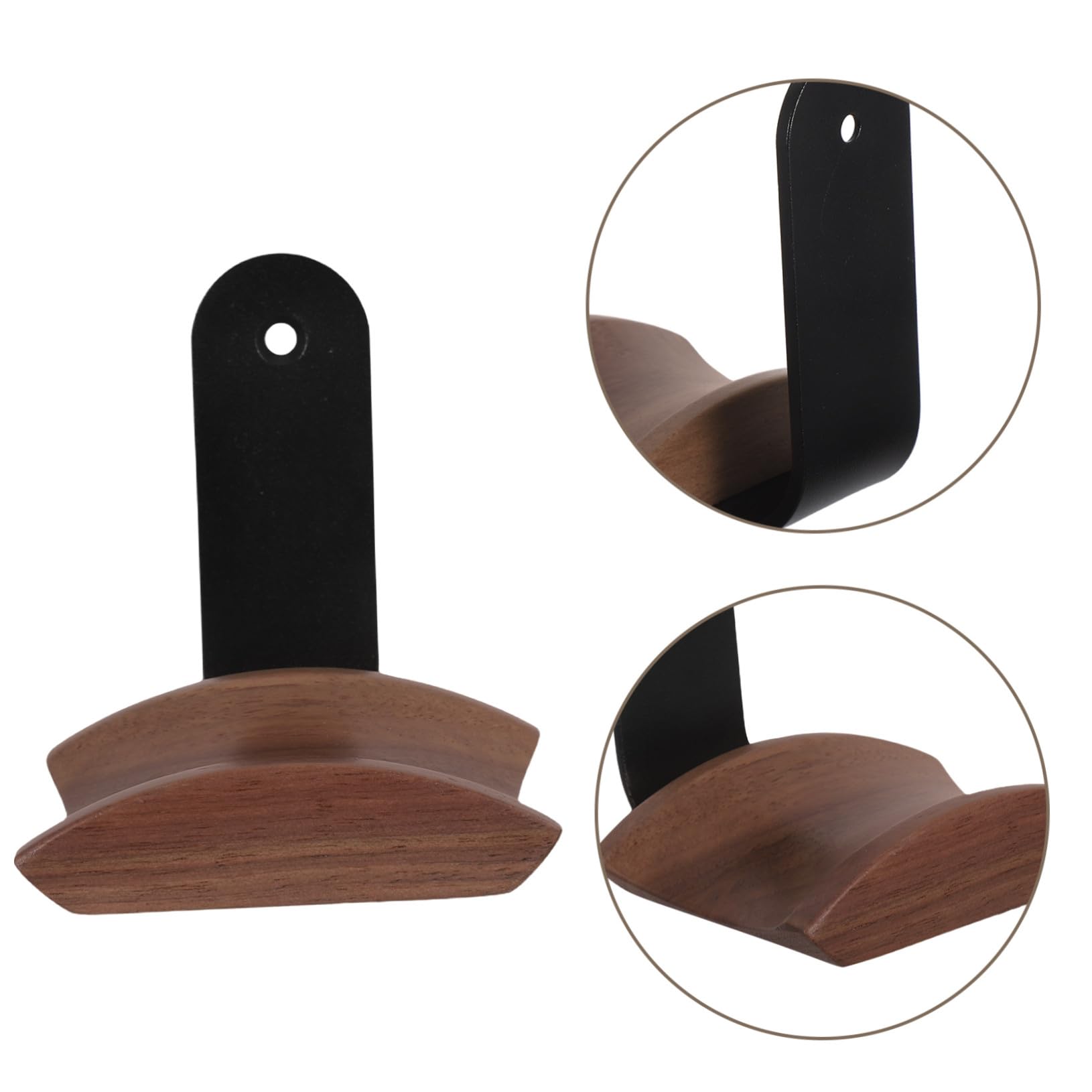 Soporte Auriculares Pared Madera Nogal Montaje Fácil Compatible Gaming Oficina Hogar