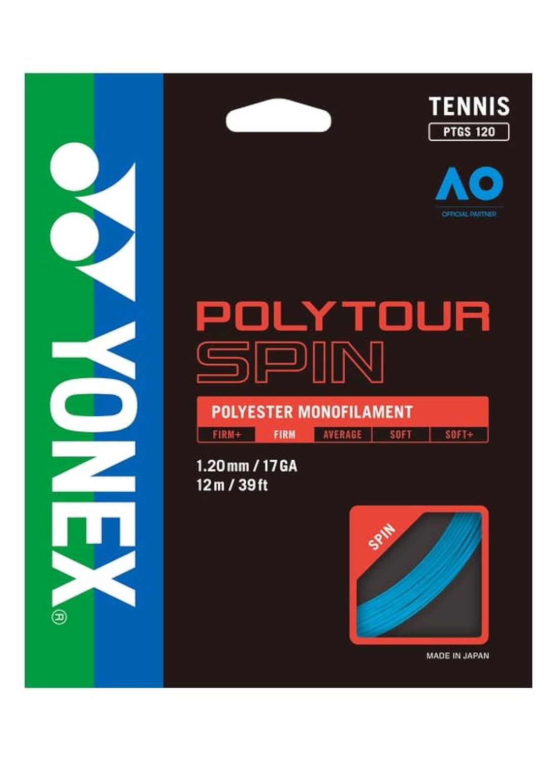 Amazon | YONEX ポリツアースピン17 120テニスストリング ブルー