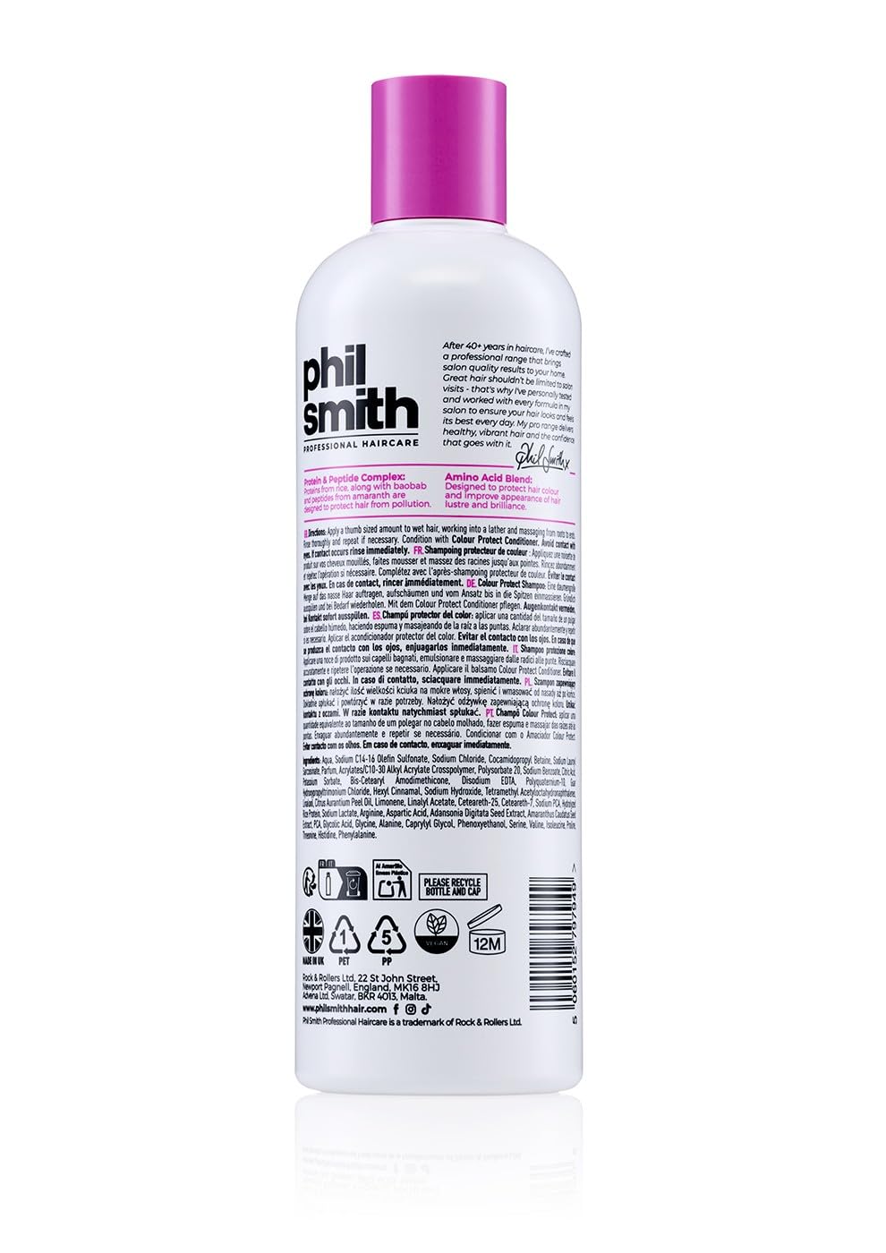 Phil Smith Professional Colour Protect Shampoo, Colour Safe Shampoo for Colour Treated Hair Protects Vibrancy - Image 2