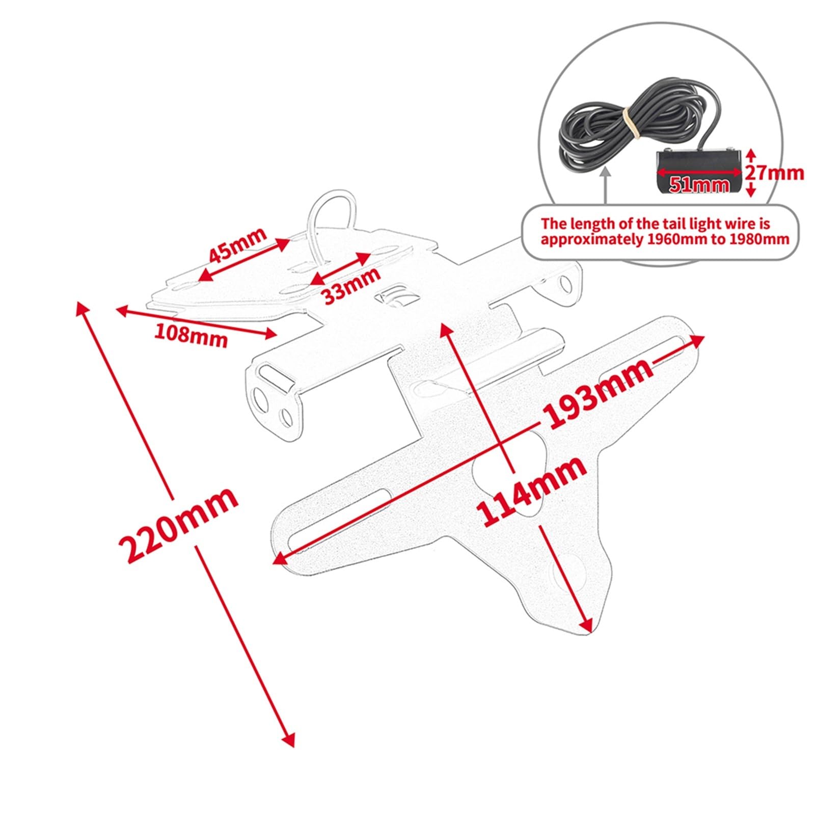 Uchwyt tablicy rejestracyjnej Osłona błotnika Tail Tidy pasująca do uchwytu tablicy rejestracyjnej SUZUKI GSXS1000 GSXS 1000F GSXS 750 1000 2015-2022 Ramki tablic rejestracyjnych