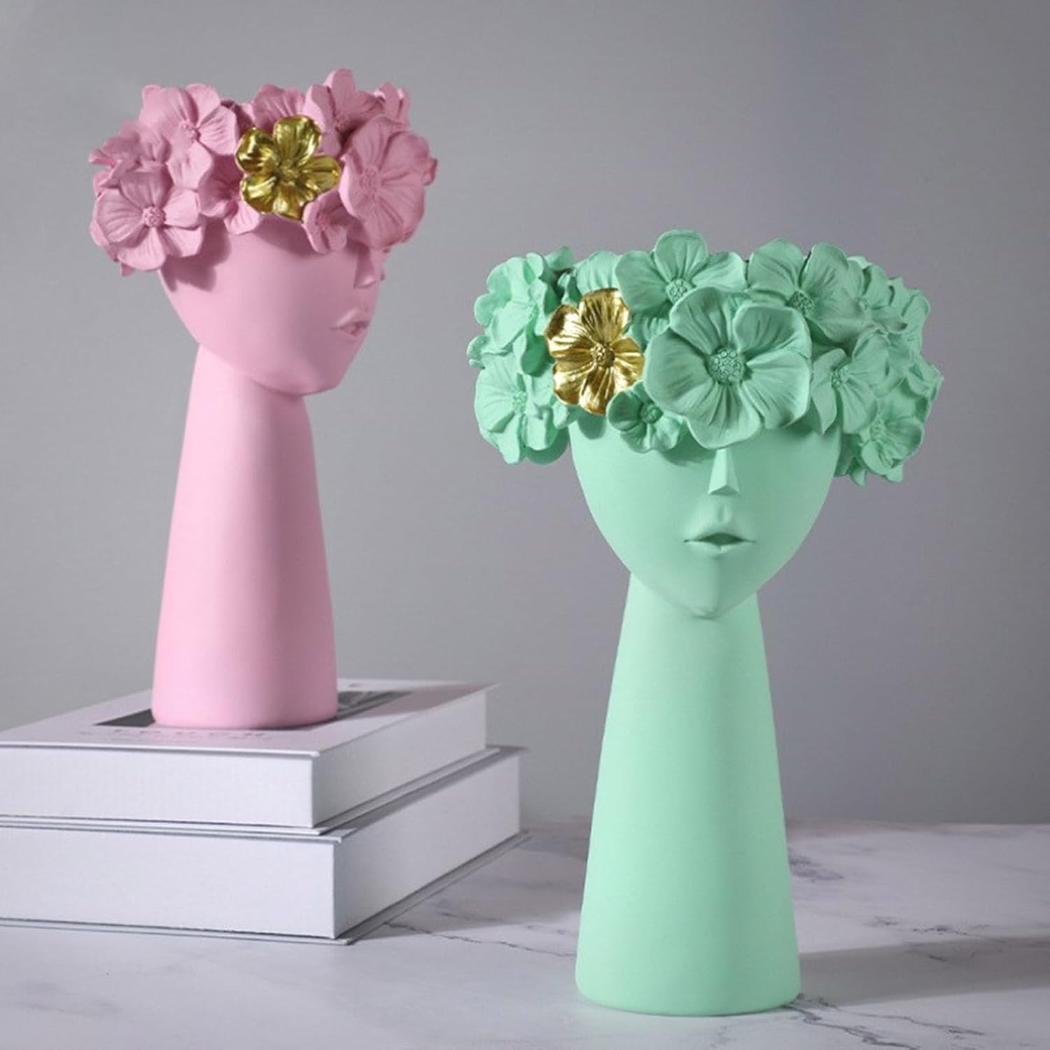 Girl Flower Pots Mold Epoxy Resin Molds Pen Holder Candle Holder Cement Planter Silicone Mould Home Decorations