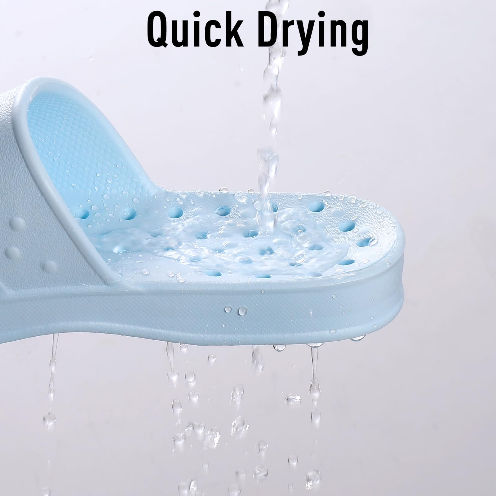 Sandalias de ducha de secado rápido, pantuflas de baño, de gimnasio, suela suave, pantuflas para el hogar con punta abierta., Azul 3
