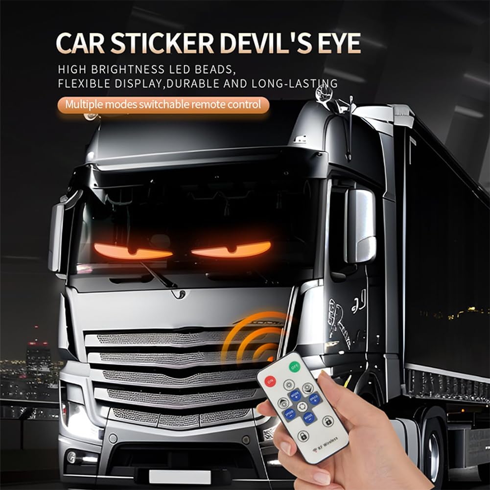Lightride Devil Eyes, Animated Eyes for Car Windshield Light, Programmable Flexible Dynamic LED Display Soft Screen with App Control and Remote Controller for Cars Trucks (1Pc-23.6 * 4.73 in)