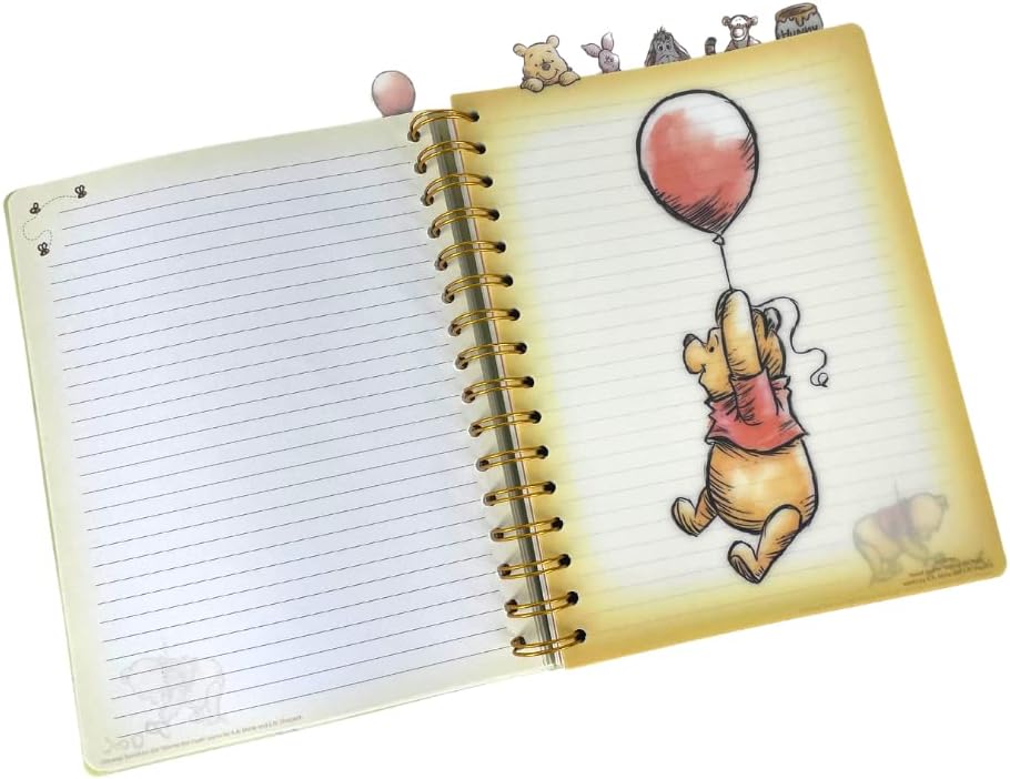 Disney Winnie The Pooh Tab Journal Notebook, Spiral Bound, 144 Lined Pages, 8 x 7 inches - Image 3