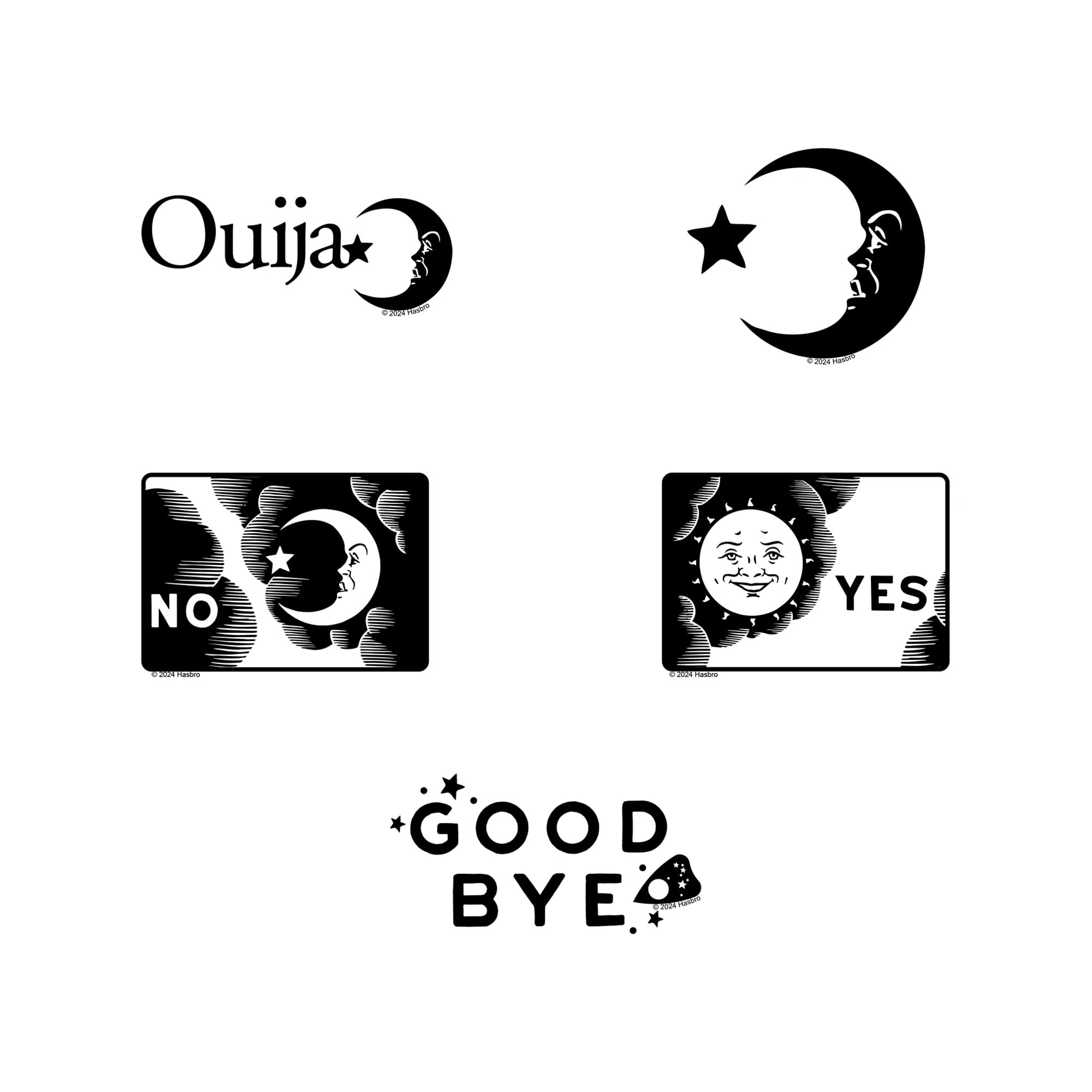 Ouija Vinyl-Aufkleber, groß, 50 Stück, für Laptop, Wasserflasche, Scrapbooking, Tablet, Skateboard, drinnen und draußen