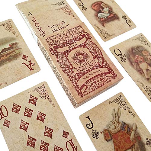 Alice nel paese delle meraviglie- Carte da gioco- Set completo- Perfetto per regali, giochi, decorazioni, forniture per feste e decorazioni di Alice nel paese delle meraviglie