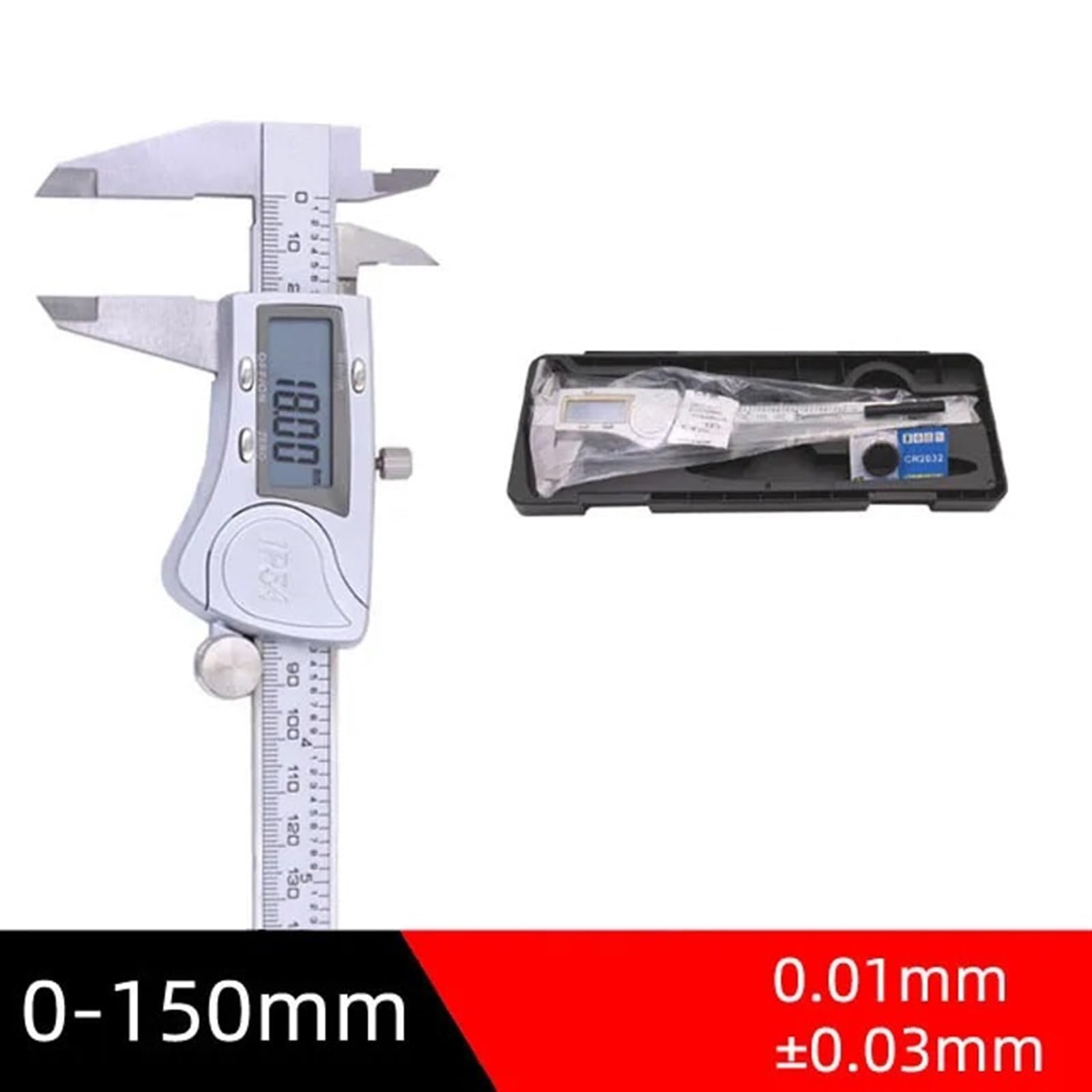 Pie de Rey Digital Calibrador de Acero Inoxidable Paquímetro Calibradores Digitales Calibre Vernier a Prueba de Agua Herramientas de medición Medidor de Espesor Profundidad