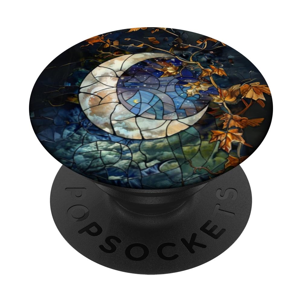 Celestial Night Sky Moon Stars Stained Glass Phone Case 17 16 15 14 13 Pro Max