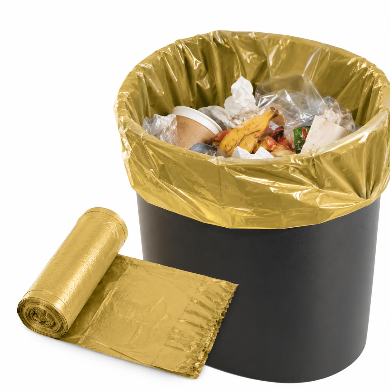 Sacchi spazzatura industriali HD, 10 sacchi per rotolo 800 g, materiale polietilene, colore ambra, dimensioni 70x110 cm, sacchetti immondizia resistenti, confezione da 20 rotoli