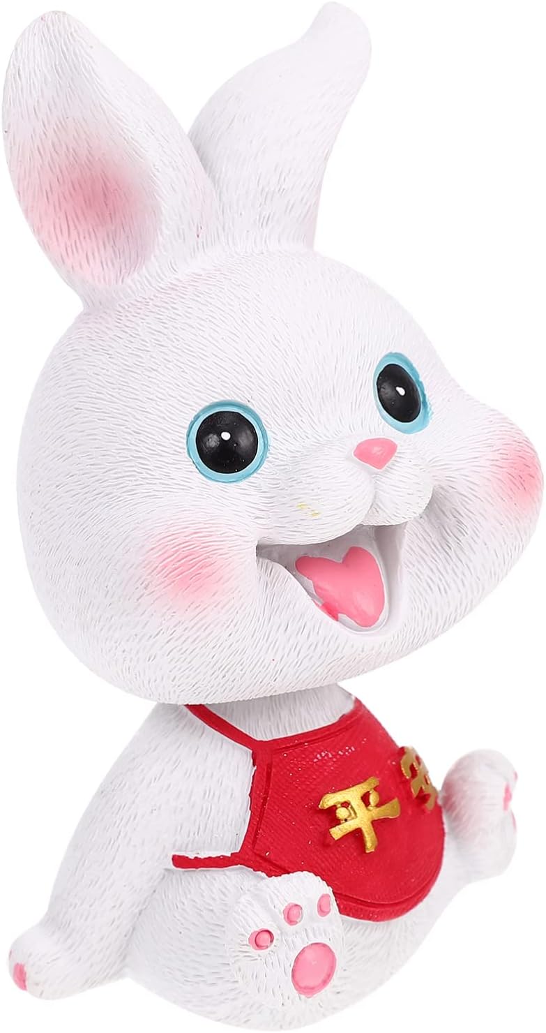 Angoily Rabbit Figurine Shaking Head Toy Bunny Car