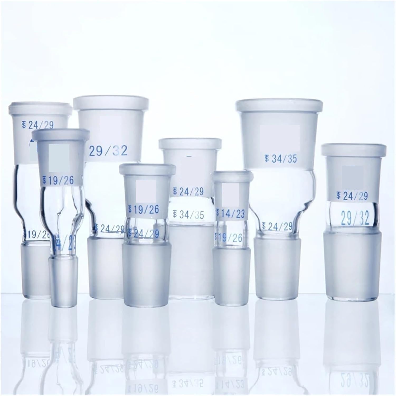 Pallone scientifico di Set, 1 Adattatore for Vetro da Laboratorio 24 * 19/19 * 14/29 * 24/19 * 24/24 * 29, Giunto di Collegamento Femmina/Maschio in Vetro(29 to 24 Type 2)