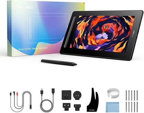 Miniatura 3 de XPPen Artist16 2 pantalla de lápiz de dibujo con lápiz capacitivo X3 sin batería y 10 teclas de acceso rápido personalizadas, tableta de arte