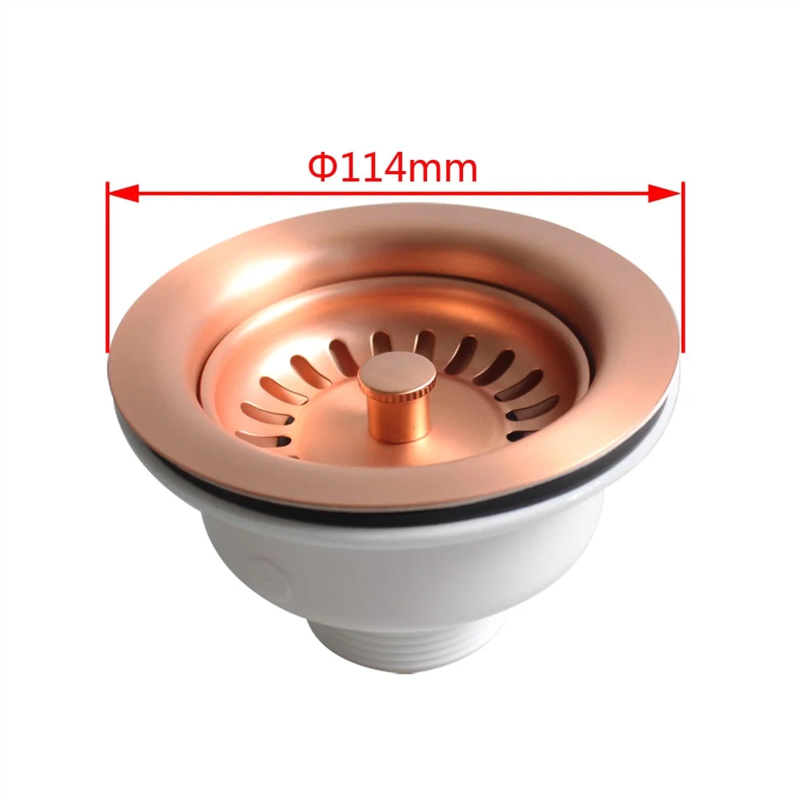 11.4 cm Rose d Zestaw do sitka do zlewu i odpływu, 114 mm, ociekacz ze szczotkowanej stali nierdzewnej do kuchni i łazienki, wysoka jakość, odpływ, solut