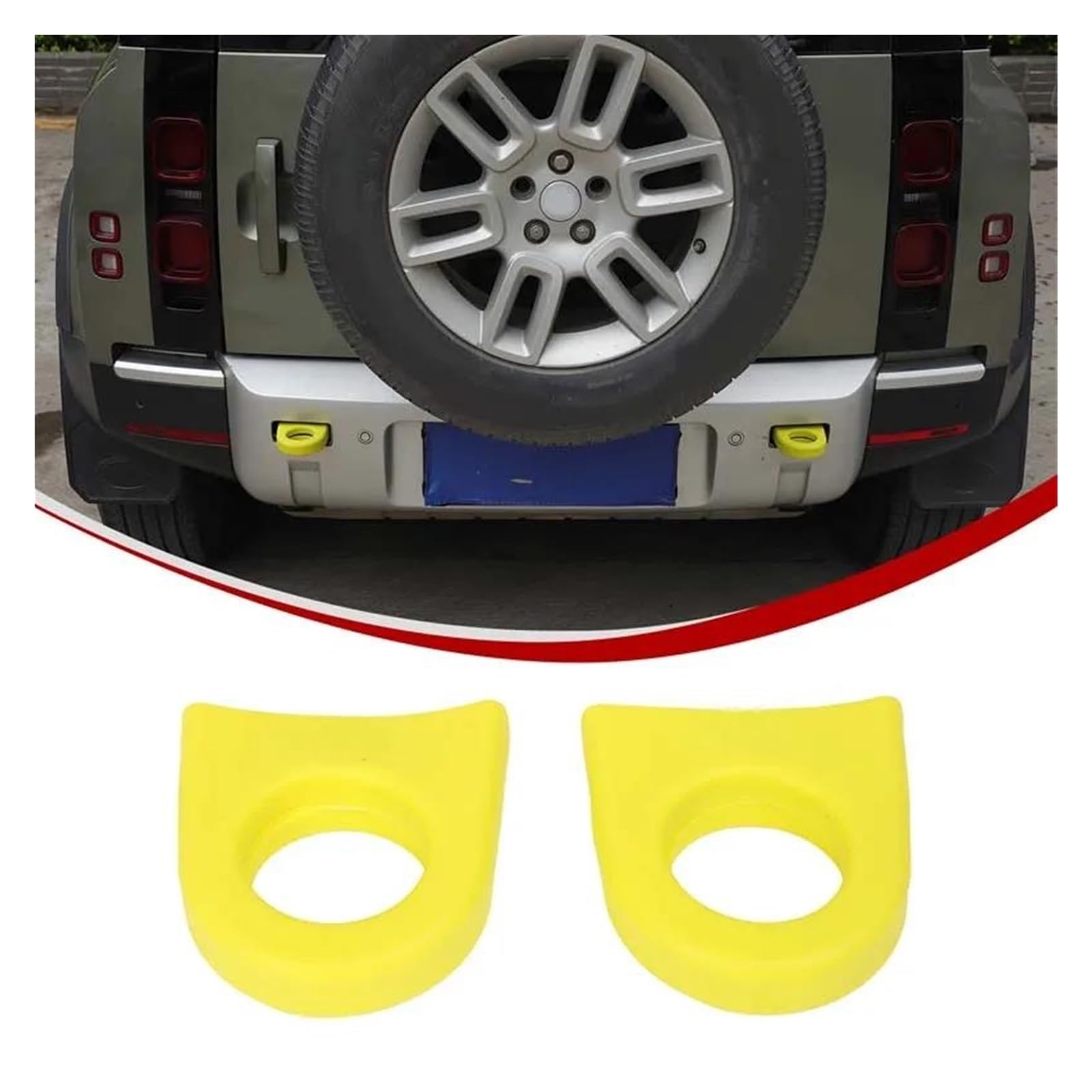 Generico Copertura Gancio Traino paraurti Gancio di Traino Posteriore Auto per Land Rover per Defender 110 2020-2024 | Giallo