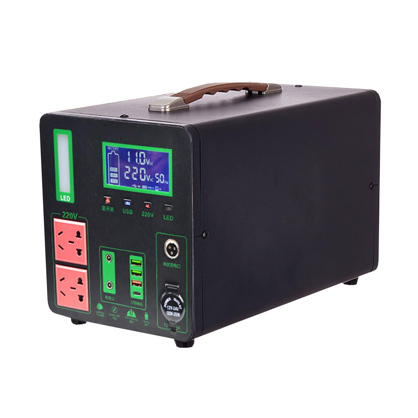 Estación de energía portátil de 200 WH, generador para Exteriores, batería de Litio, Banco de energía con Linterna LED para Acampar y Viajar.