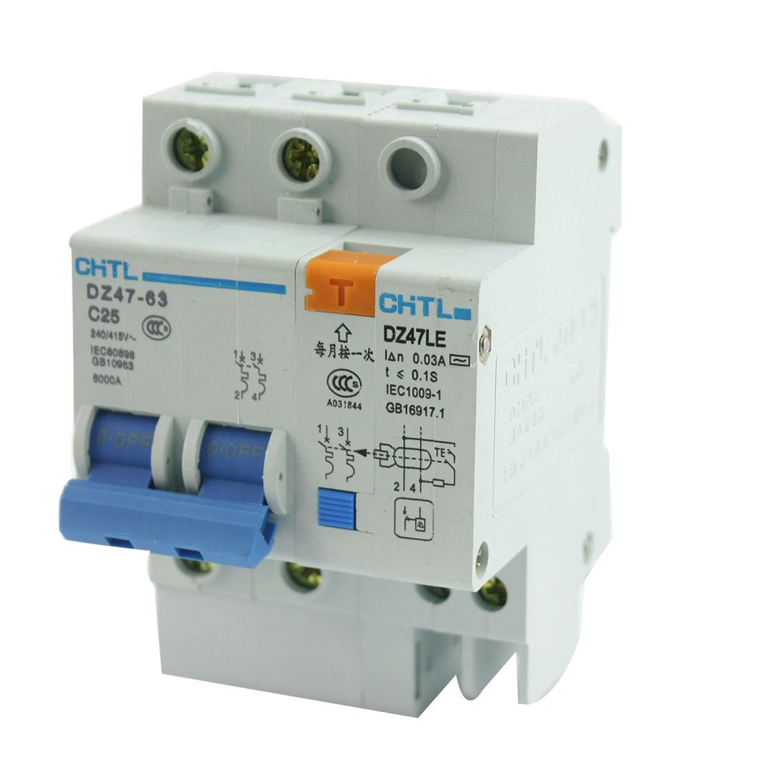IEUMJNAT AC 240/415V 25A 2Pole 2P+1N ELCB -Professional - Leakage Circuit Breaker