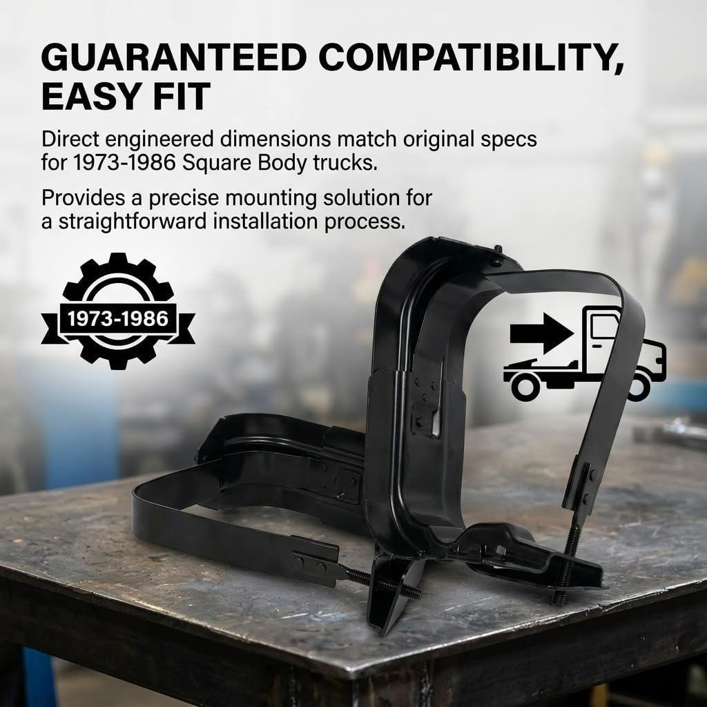 2Pcs Gas Tank Bracket Fuel Tank Hangers Front & Rear Set Compatible with Chevy & GMC Pickup C/K Series 1973-1986 R/V Series 1987-1991 Replace 15549305, 15592480, 15624659
