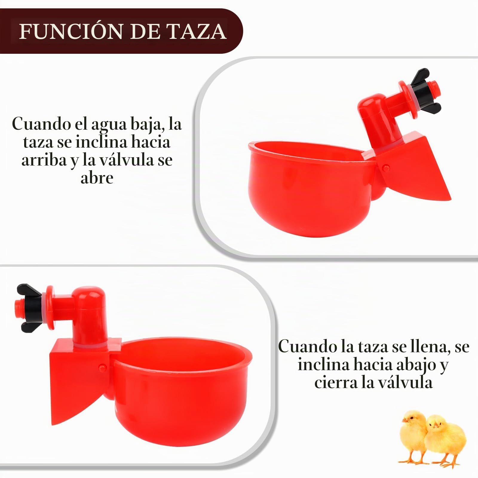6 PCS Bebedero Gallinas con Taladro, DIY Agua para Pollos Automática Kit para Aves Palomas Pollos Patos Hens, Suministros Comedero de Pollo