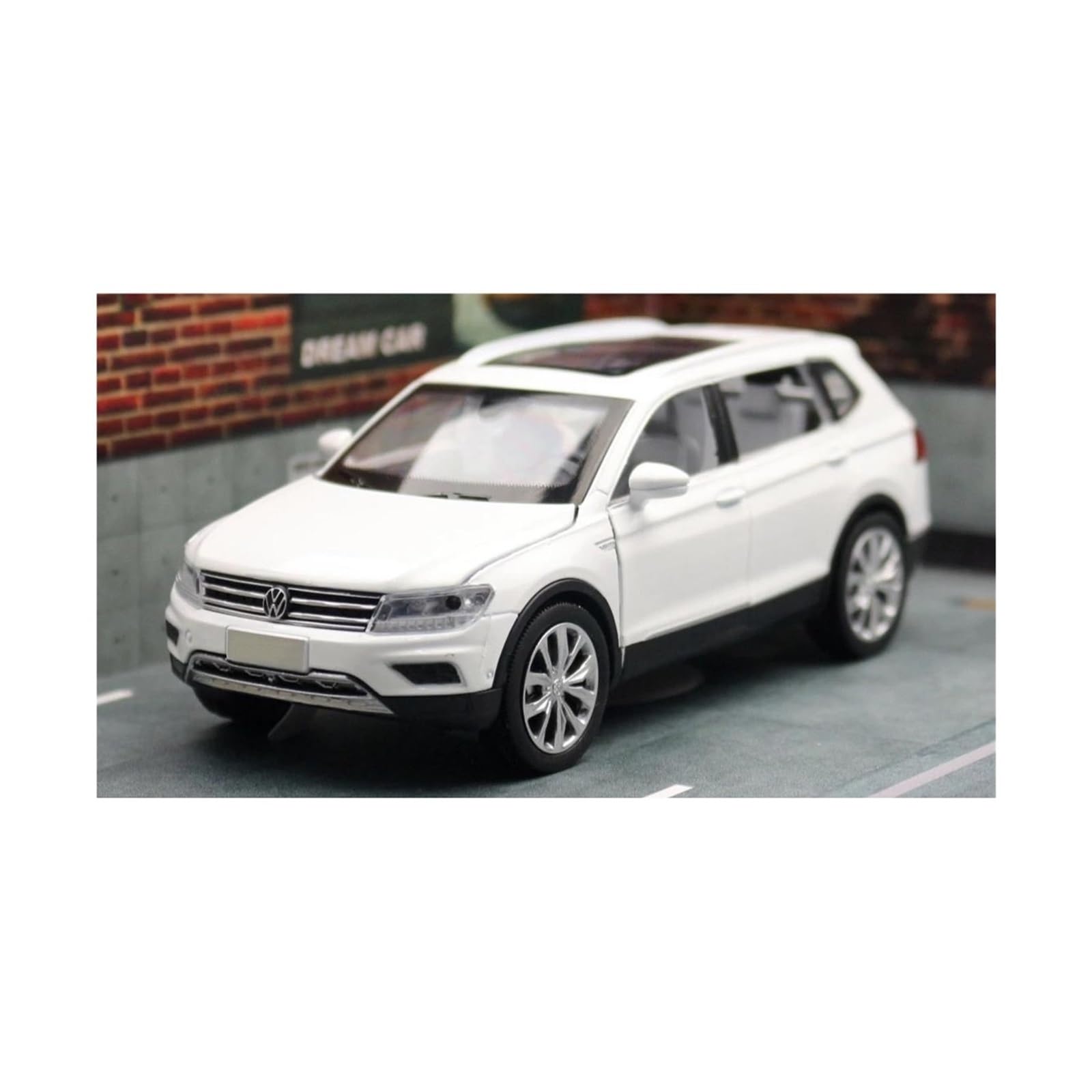 Auto Modell im Maßstab 1/32 for Tiguan L SUV Legierung Druckguss-Automodell Kollektion Souvenir Display Automodell Geeignet für Ausstellung(White)