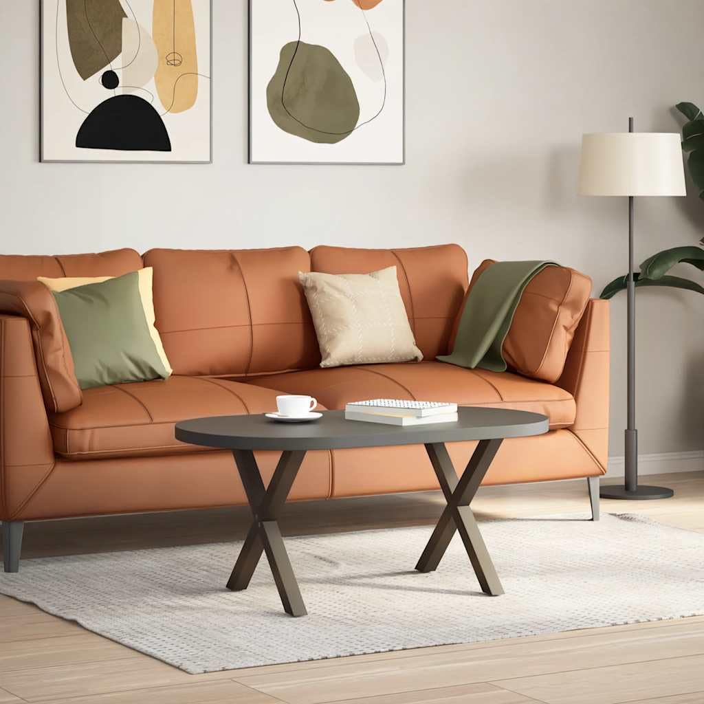 Gambe per tavolo da centro a forma di X, in acciaio, 2 pezzi, 50 x 42-43 cm