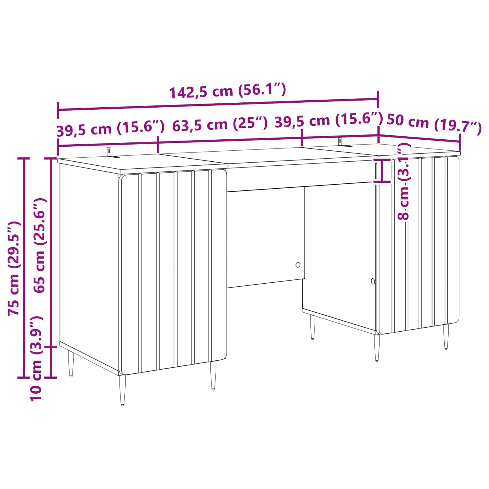 Scrivania con mensola nera, 142,5 x 50 x 75 cm, in legno, scrivania per computer, ufficio, laptop, casa, studio, cameretta dei bambini, ergonomica, salvaspazio