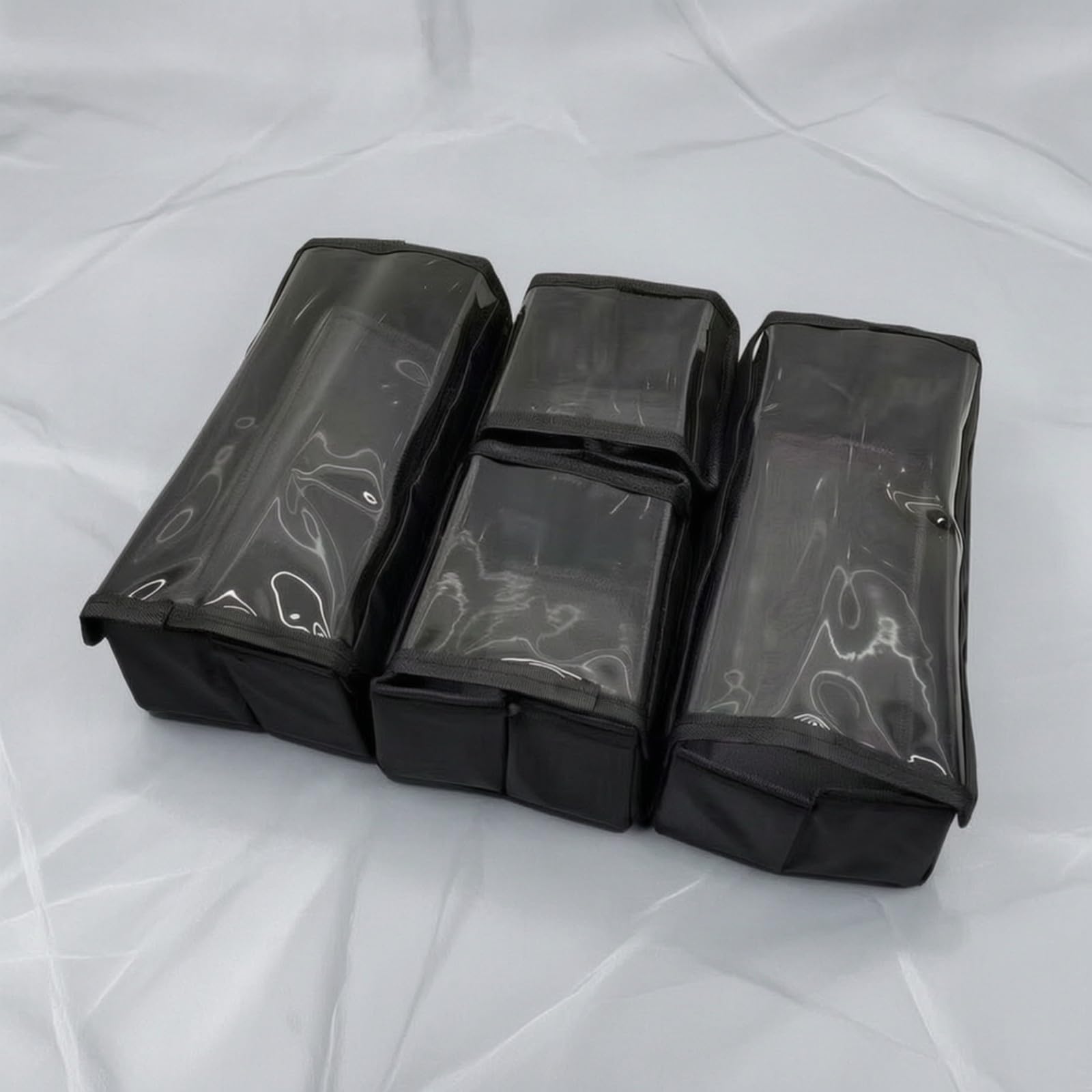 4 Piezas Bolsa Viaje con Cierre | Diseño Rectangular Estructurado, Neceser con Cierre, para Maleta, Maquilladores, 2 Xl 2 Pequeño