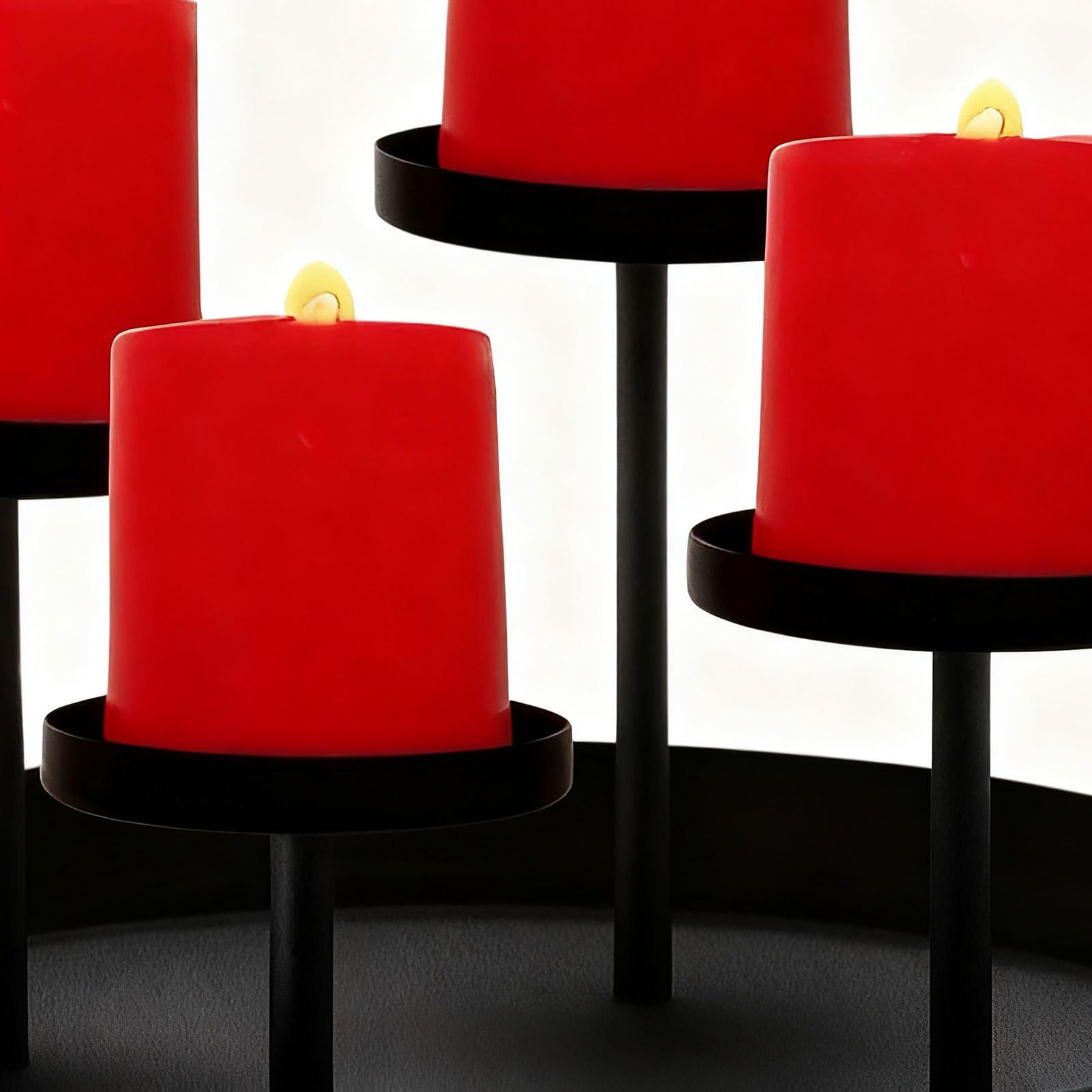 Portavelas De Corona De Adviento,Bandeja Metálica - Portavelas Decorativos Adviento Navidad | para Decoración del Hogar Fiestas Cumpleaños Oficina Mesa De Comedor Repisa De Chimenea
