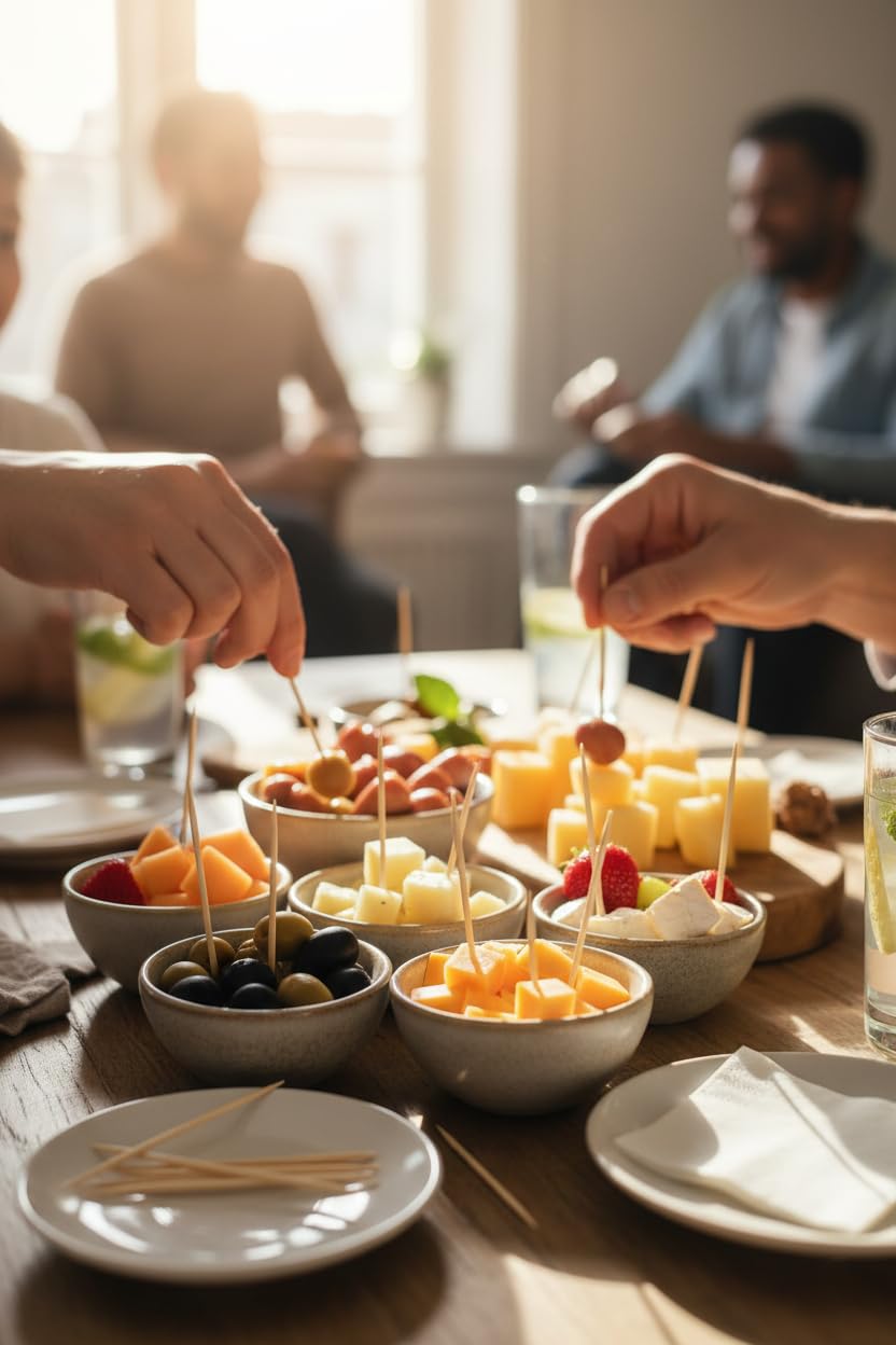 900 Stuzzicadenti In Legno Da 6,5 Cm - Scatola Distributrice - Ideali Per Cocktail, Olive E Buffet