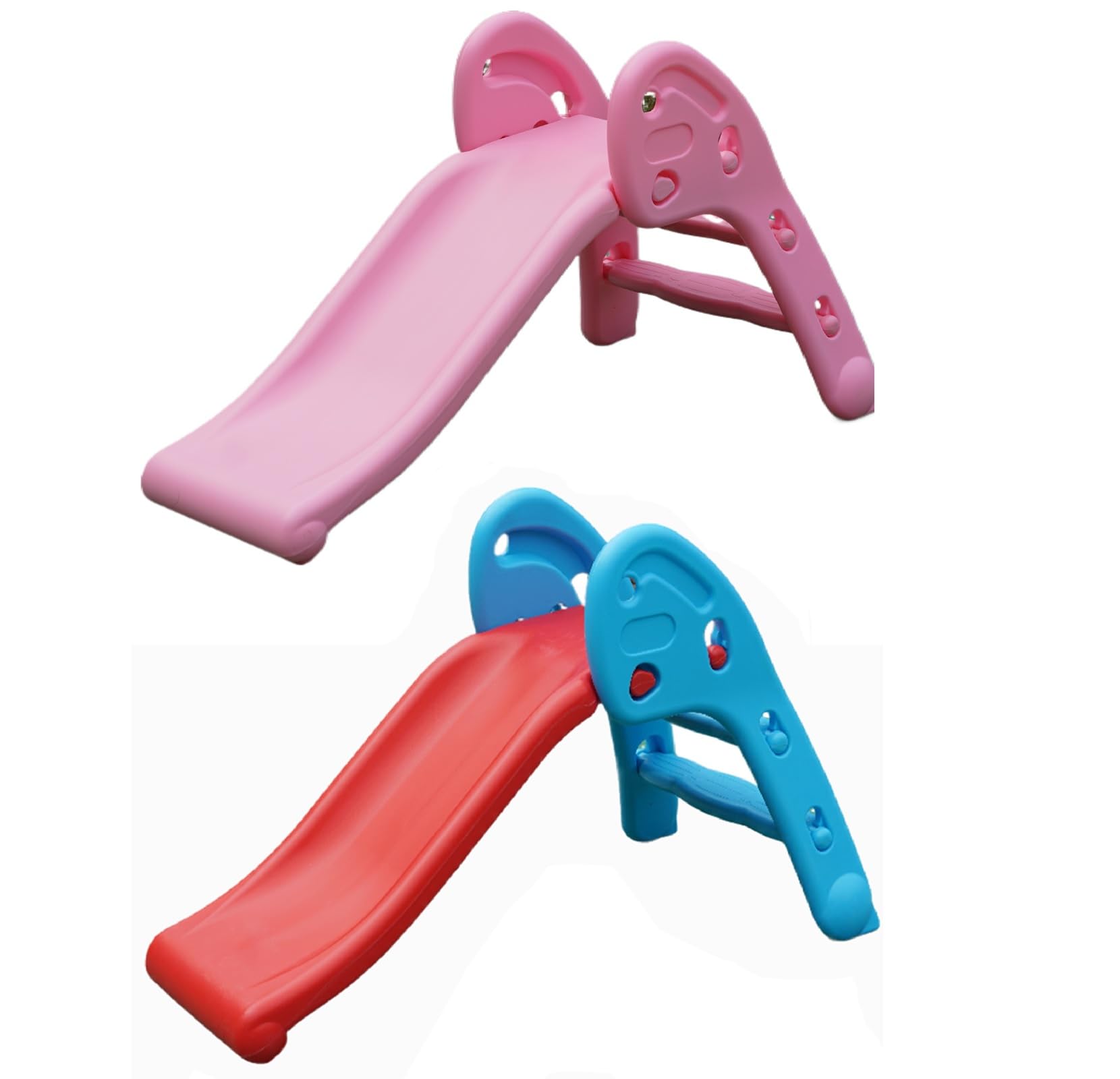 Gr8 Garden Folding Garden Slide Climber Step Ladder Set My First Beginners Childrens Kids Baby Toddler Plastic Indoor Outdoor Playground Slope Activity Toy Foldable Equipment (Pink)