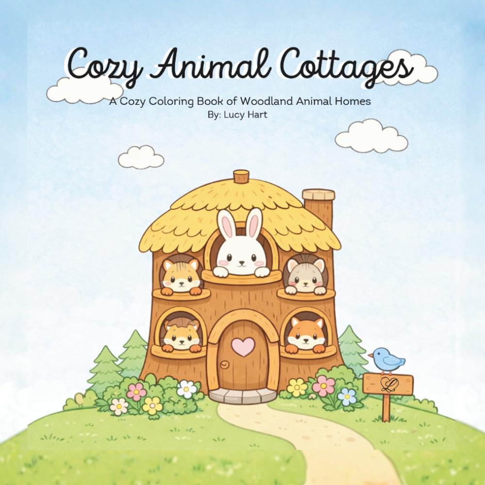 Cozy Animal Cottages: A Cozy Coloring Book of Woodland Animal Homes