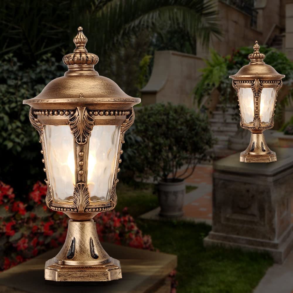 Style européen Patio Colonne Lumineuse Victoria Rétro Colonne Phare Lanterne Extérieure Traditionnelle Étanche IP54 Pilier Lampe E27 Décoration Paysage Lumière Jardin Chemin Post Luminaire Made in